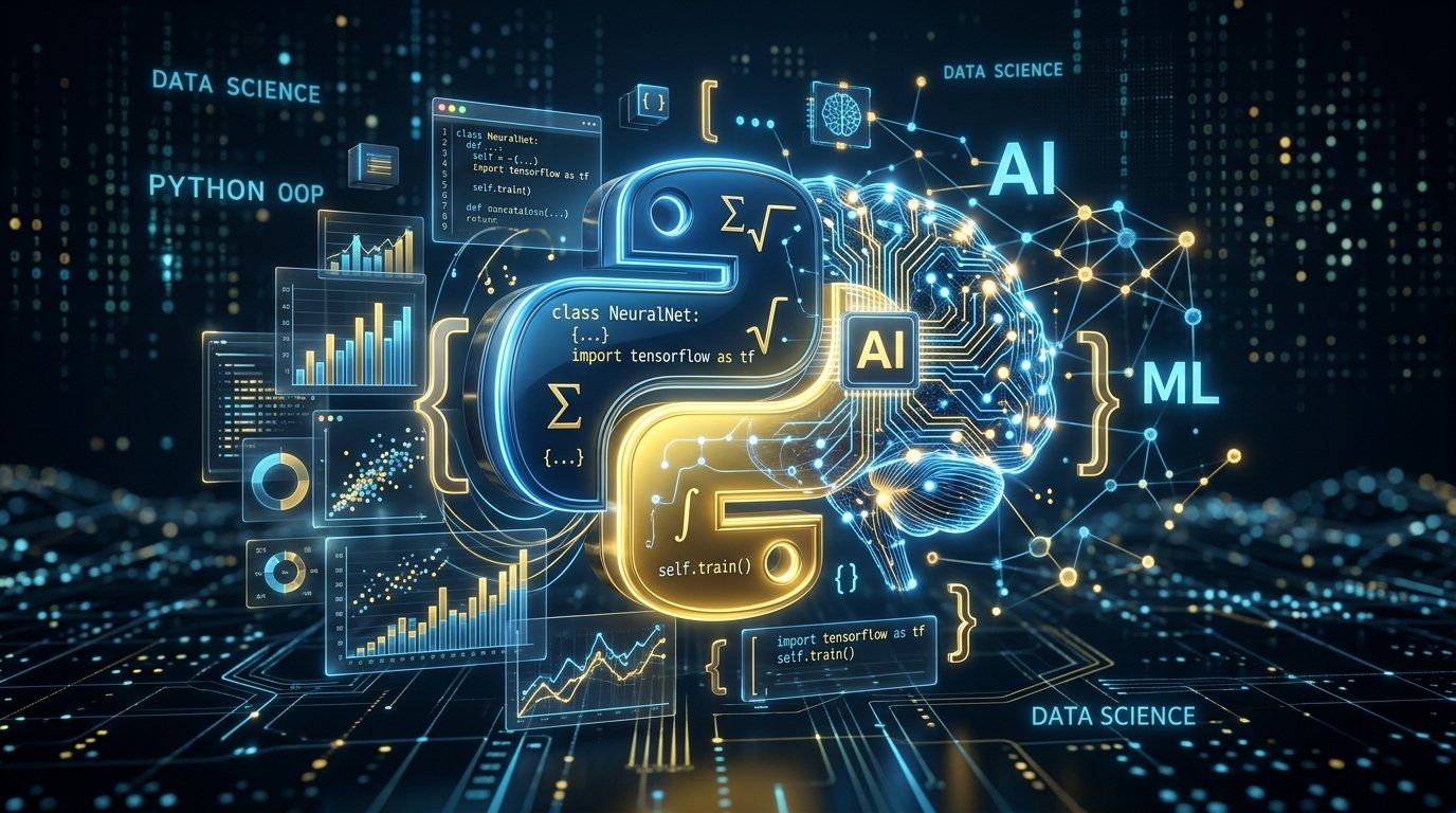 Python OOP with AI ML Graphic